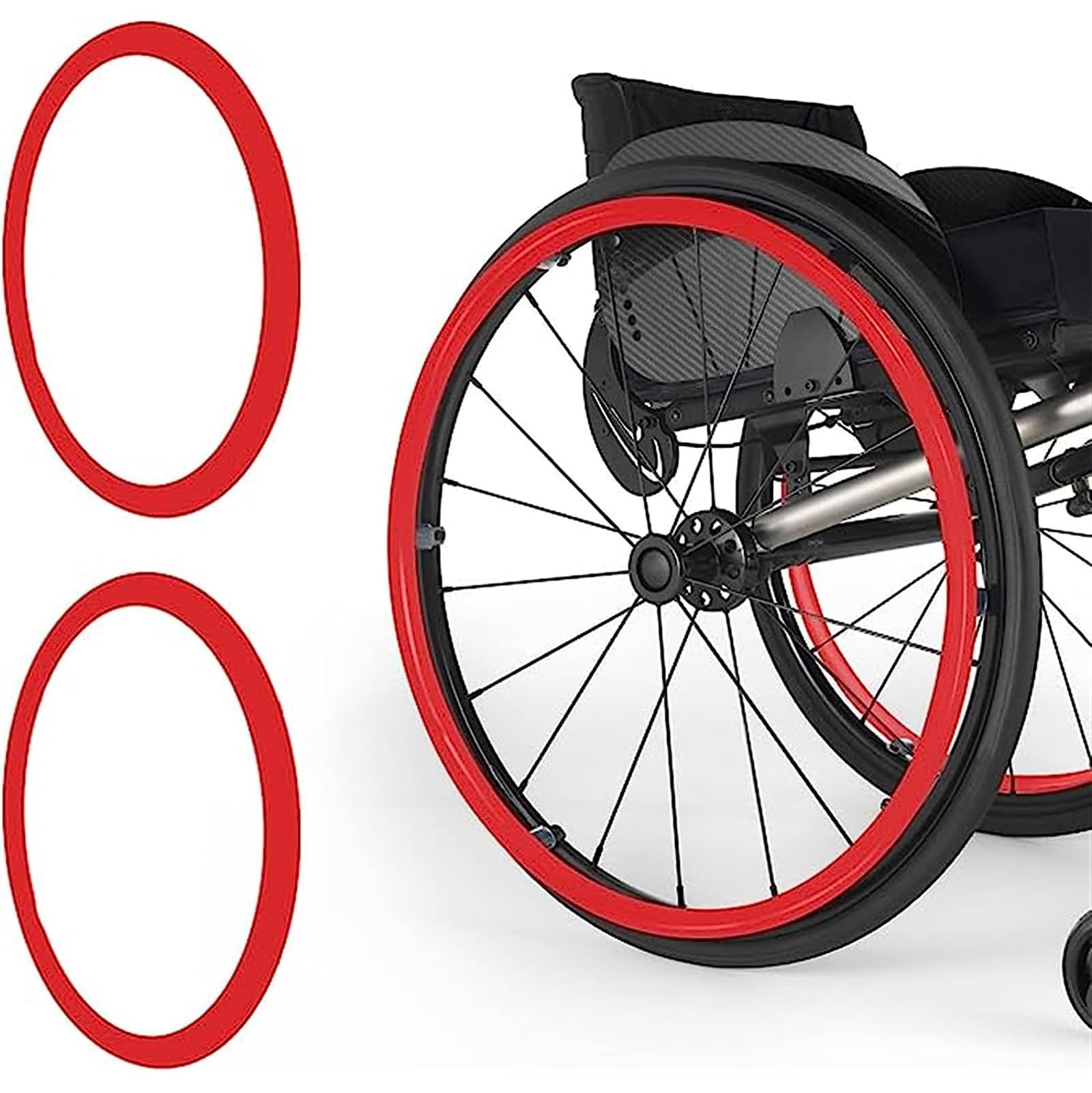 Rollstuhl-Schiebefelgenabdeckungen – rutschfeste Silikon-Handgriffe für 61 cm Rollstühle – langlebiges Hinterradzubehör