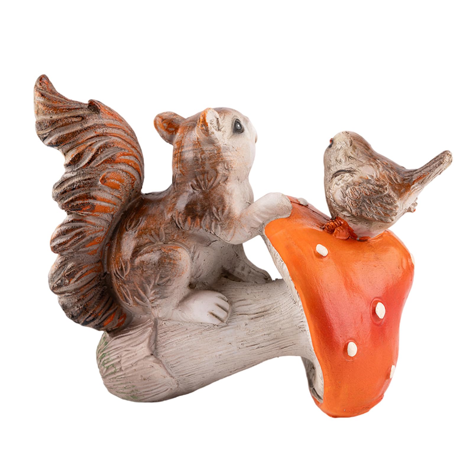Statue écureuil oiseau pour accessoires de jardin fées et table de terrasse