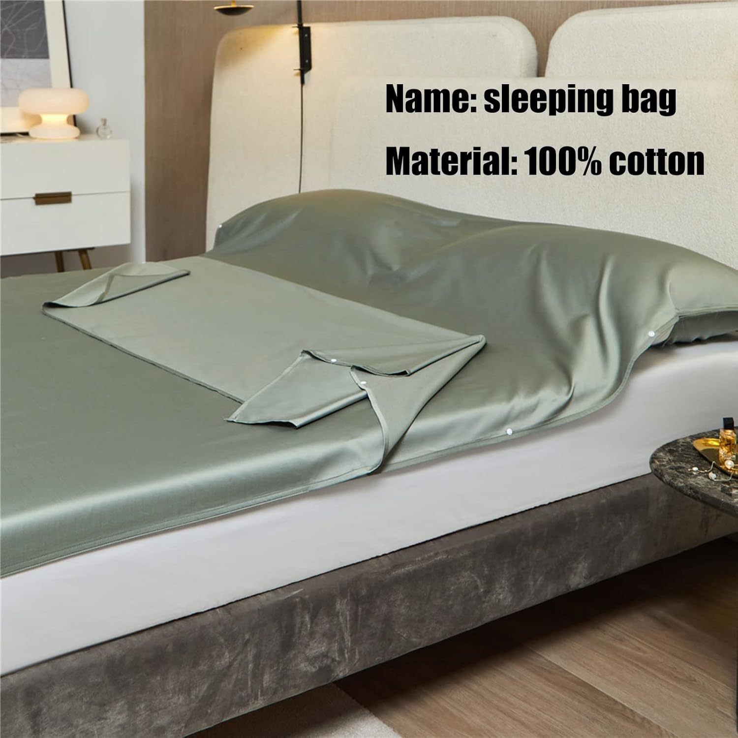 Sleeping Bag Liners 100% Cotton Travel Sheet Sleeping Bag, Sleeping Bags for Hotel Camping Hiking Trips, Ultralight Single/Double Comfortable Sleep Liners, Machine Washable