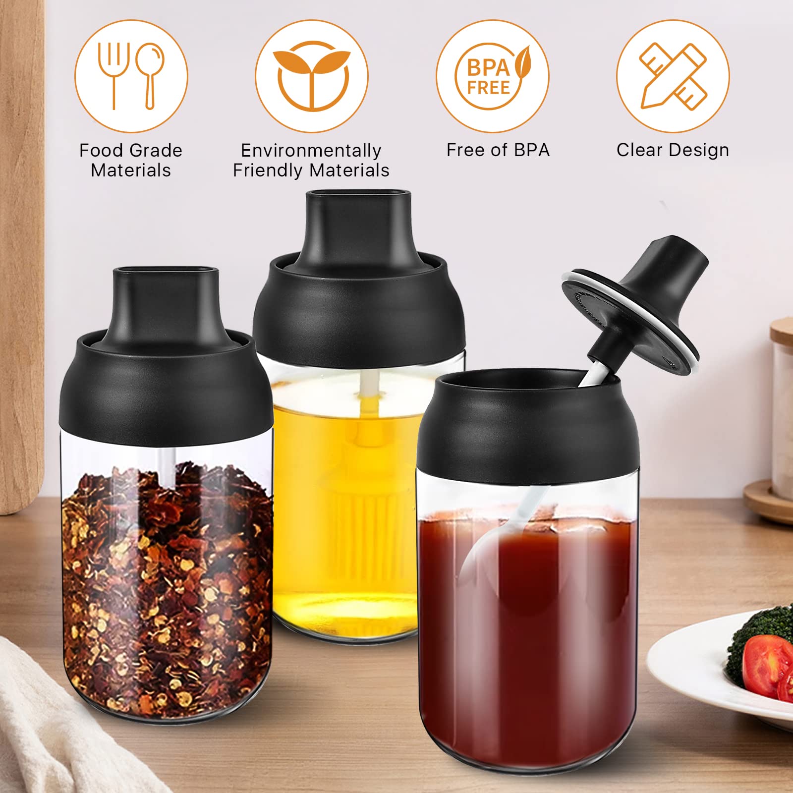 With Spoon Competitiv Casato 4Oz Spice Jars, 14 Pack Glass Food