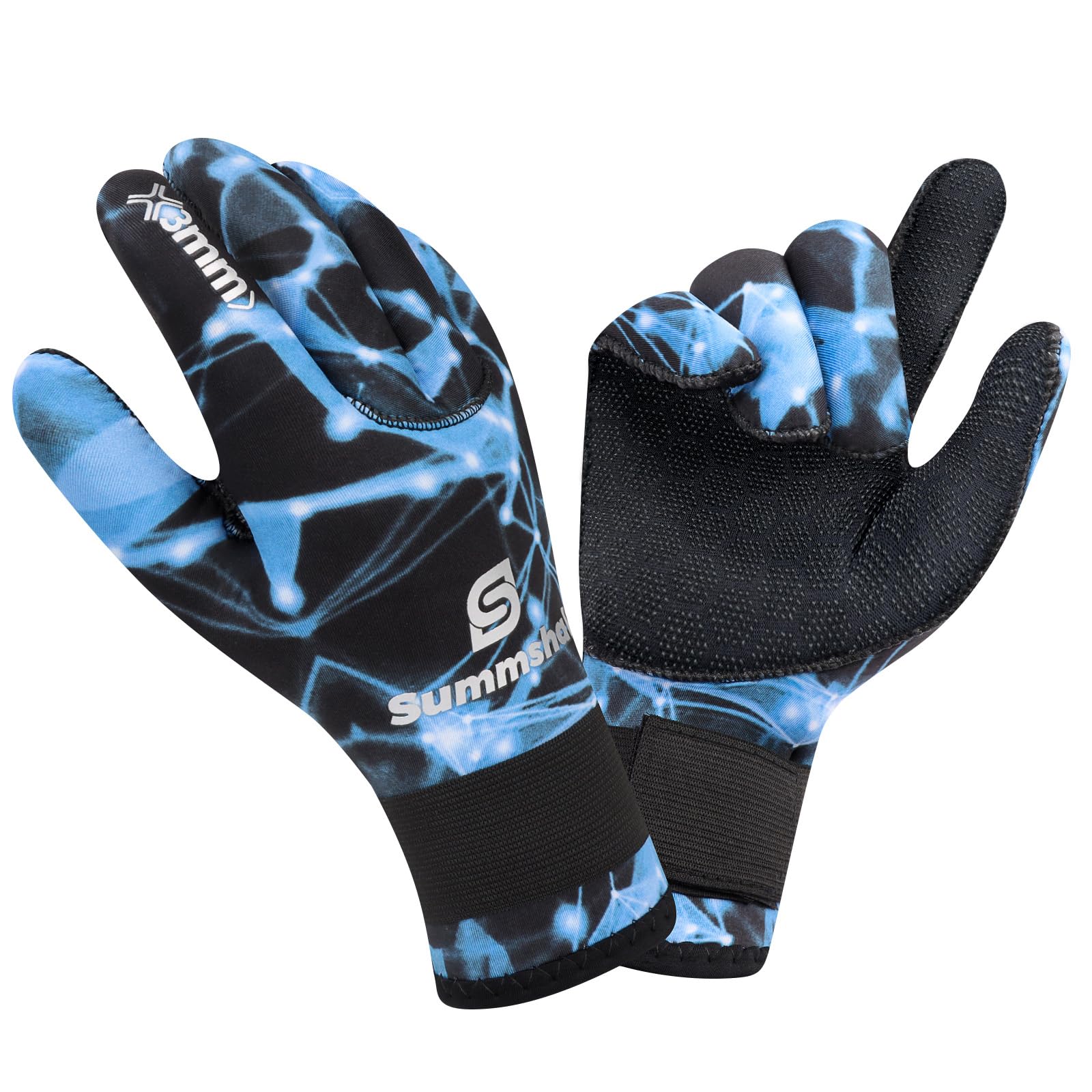 Summshall Neoprenhandschuhe 3mm Neopren Handschuhe für Damen Herren Thermisch Anti-Rutsch Wärmender Tauchhandschuhe mit elastischem Handgelenk zum Tauchen, Surfen, Schnorcheln