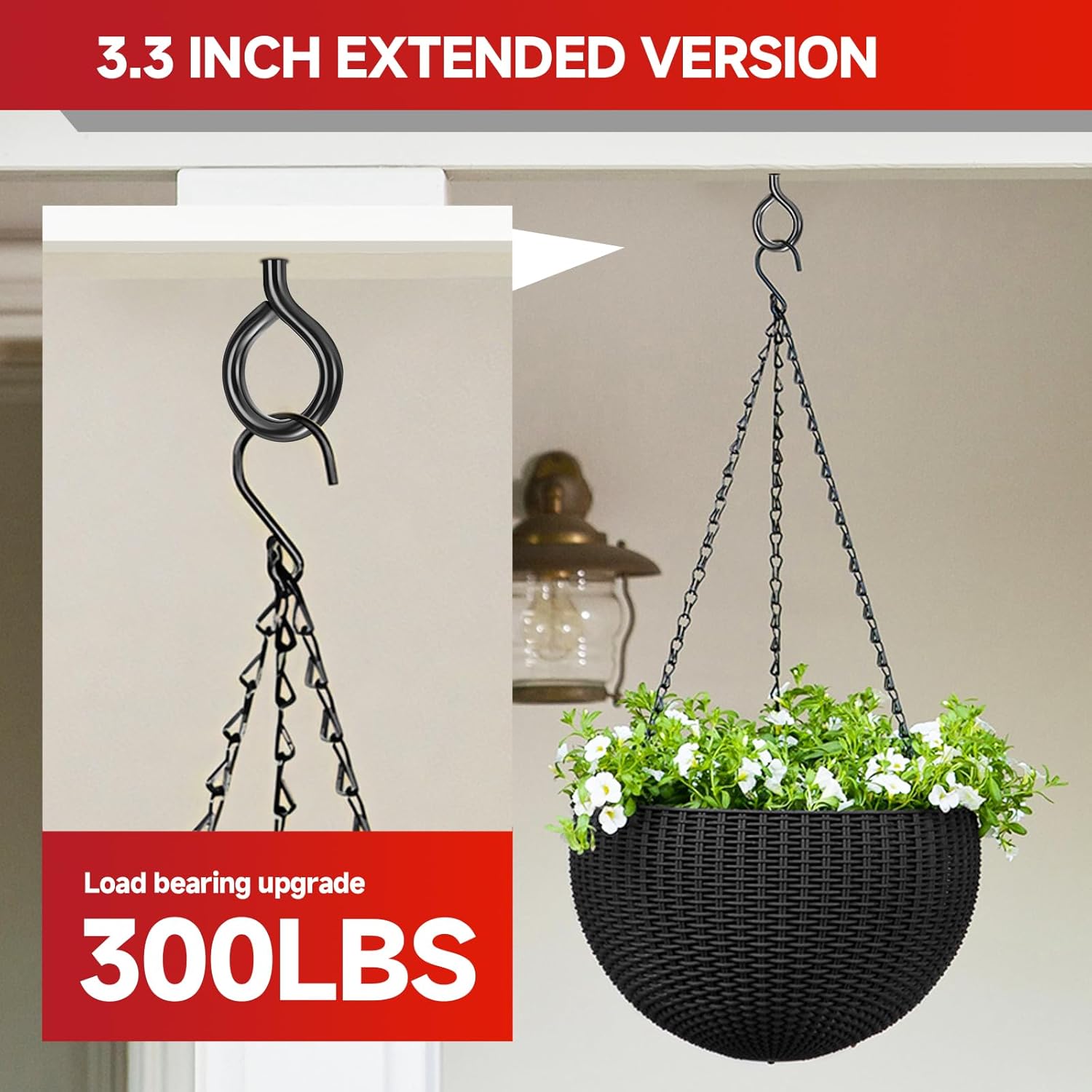 3.3 inch Eye Bolts - 20 Pcs Eyes Hooks Screw Heavy Duty 300 lbs Breaking Strength Black Rust-Resistant, Screw for Hanging Plant, Fixed Cablees, Indoor & Outdoor Use