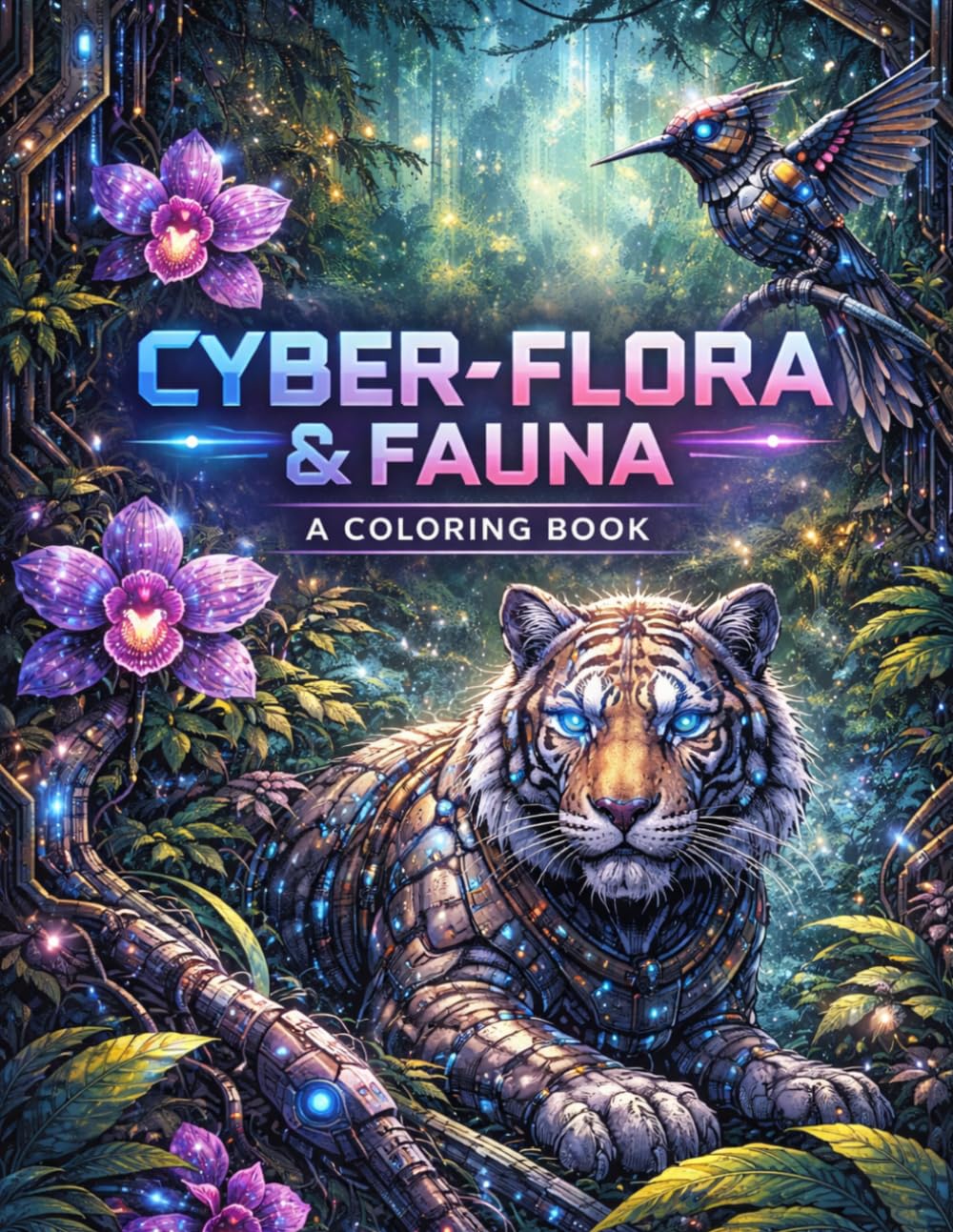 Cyber-Flora & Fauna: A Coloring Book (Nature, Science & Meditation: Explore & Relax)
