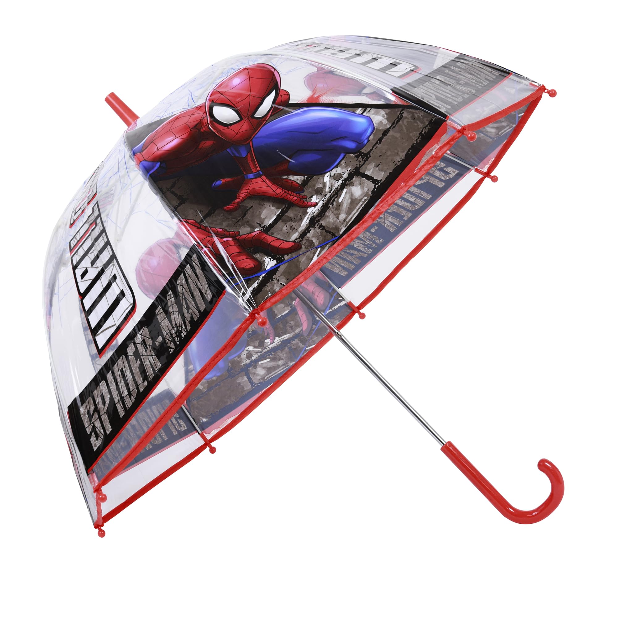 Kids Euroswan Multicoloured Transparent Bell Umbrella 19" Manual Spiderman