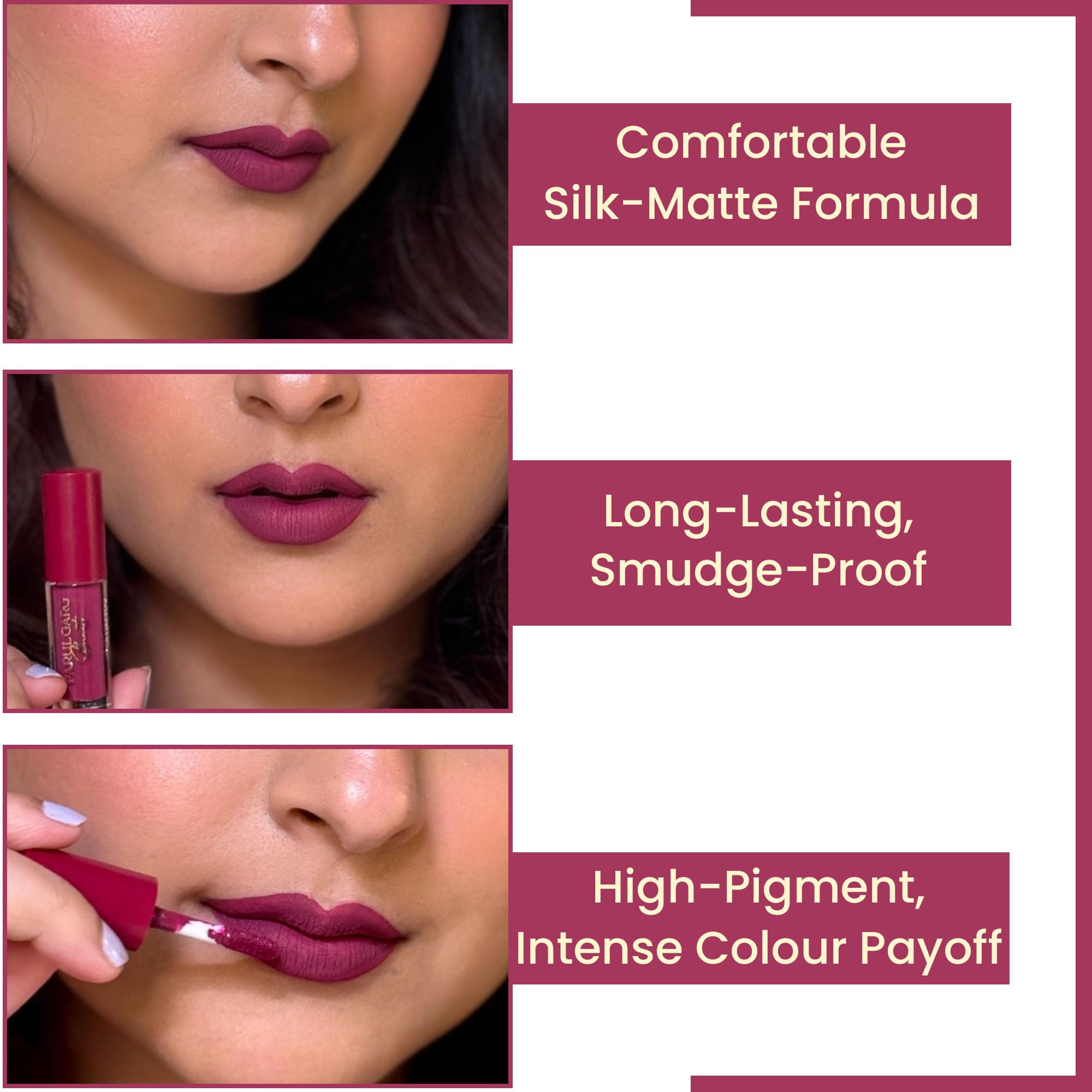 Parul Garg Beauty Ultimate 10-in-1 Mini Silk Matte Liquid Lipstick Set for Indian Skin Tone | Long-Lasting, Transfer-Proof | Perfect for Gifting & Special Occasions | Pack of 10, Multicolor 2