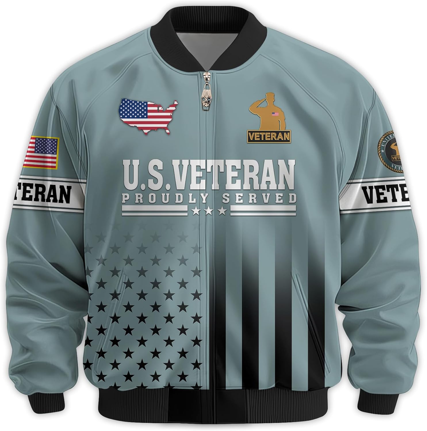 Veterans Day Windbreaker, Patriotic Bomber Jacket - Perfect Veterans Day Gift