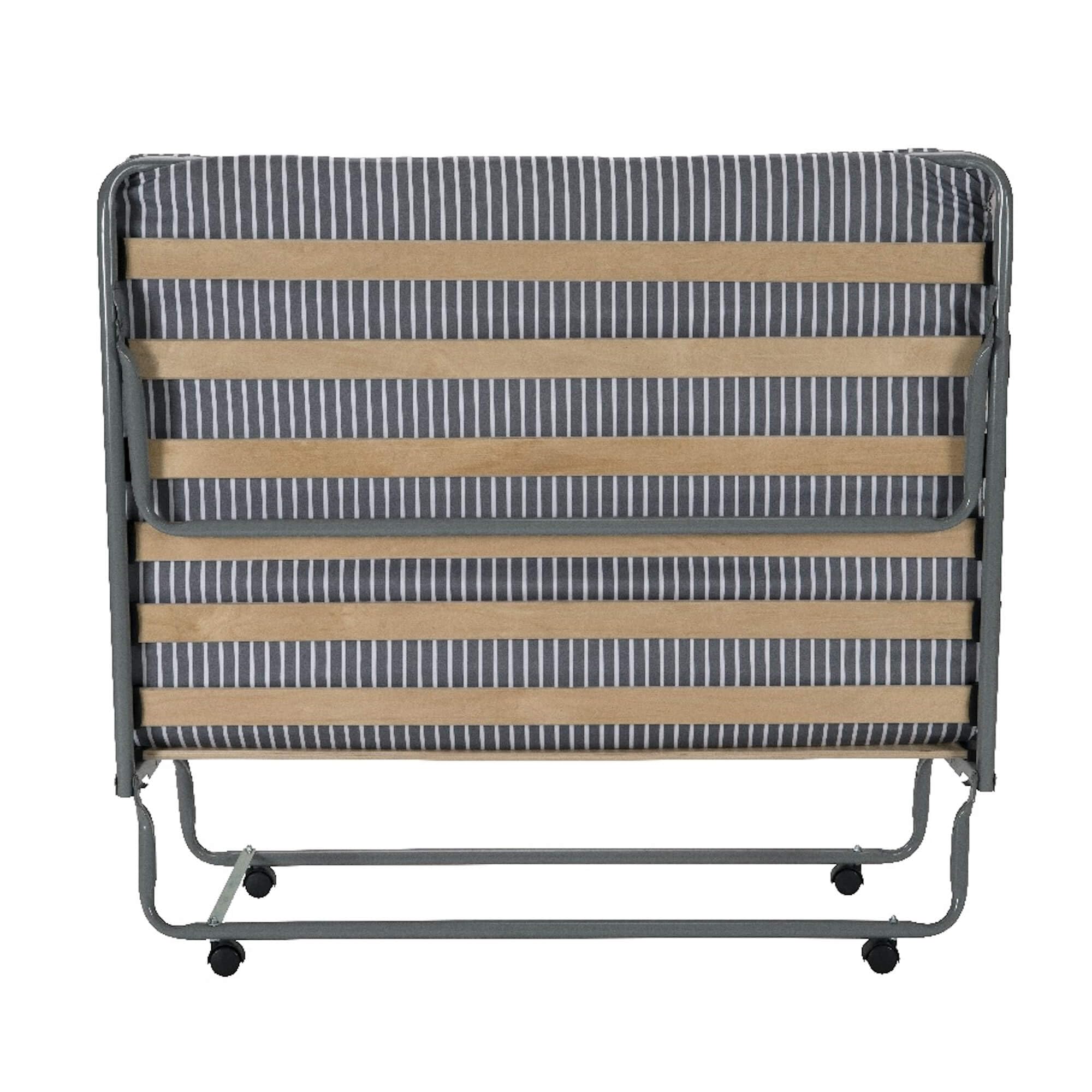 Lit Pliant - 120x190 - Gain de Place - 15 Lattes Bois Made in France - 1/2 Personne