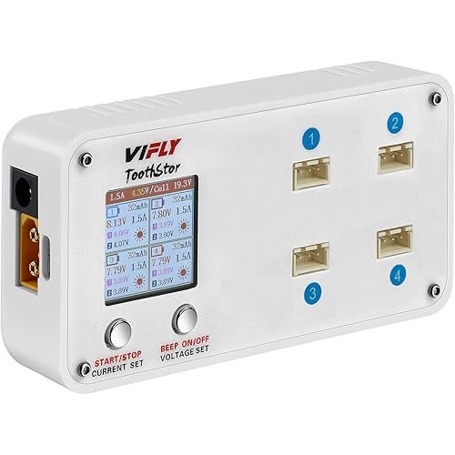 VIFLY ToothStor 4-Port 2S LiPo Balance Charger with Storage Mode