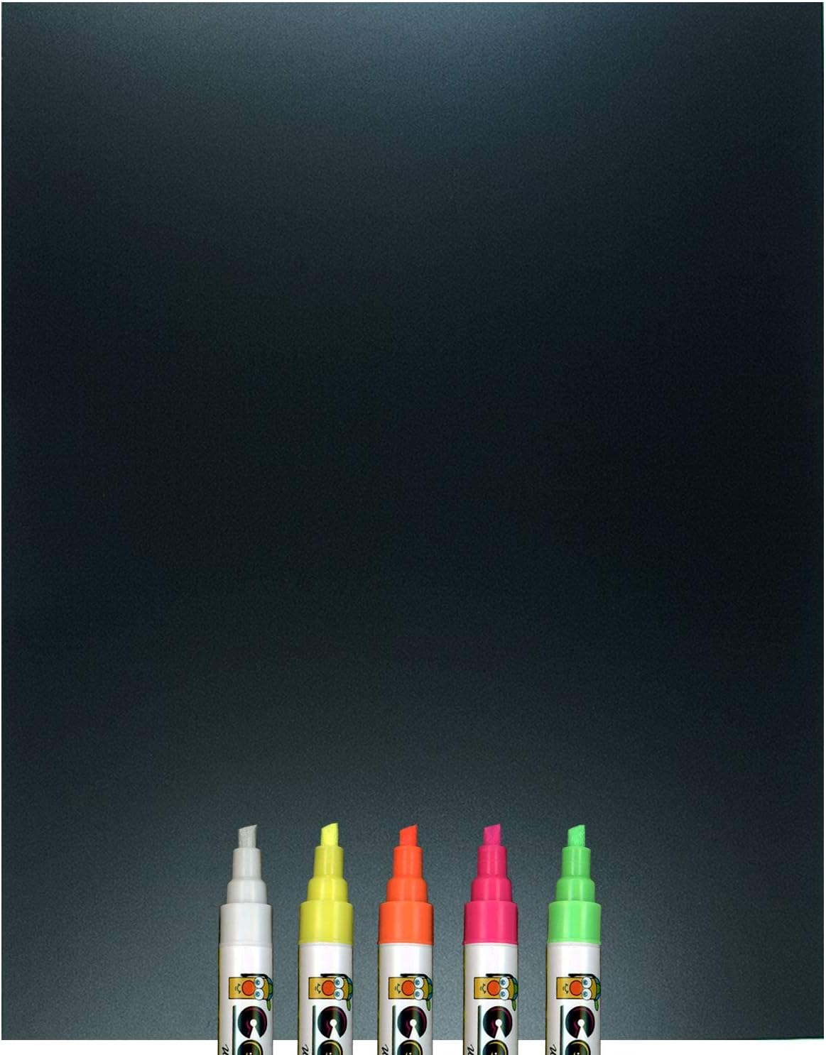 Cohas Eco Chalkboard Includes 1 Unframed Blackboard and Liquid Chalk Markers, 11 x 14 Inches Each, 5 Bright Markers