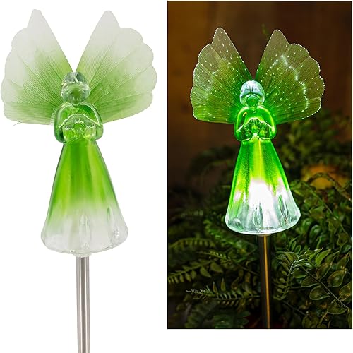 Miniatura 2 de Crosslight Luces LED solares de ángel para jardín (3 unidades)  Impermeable al aire libre Día de los Caídos, Navidad, cementerio y decoración de