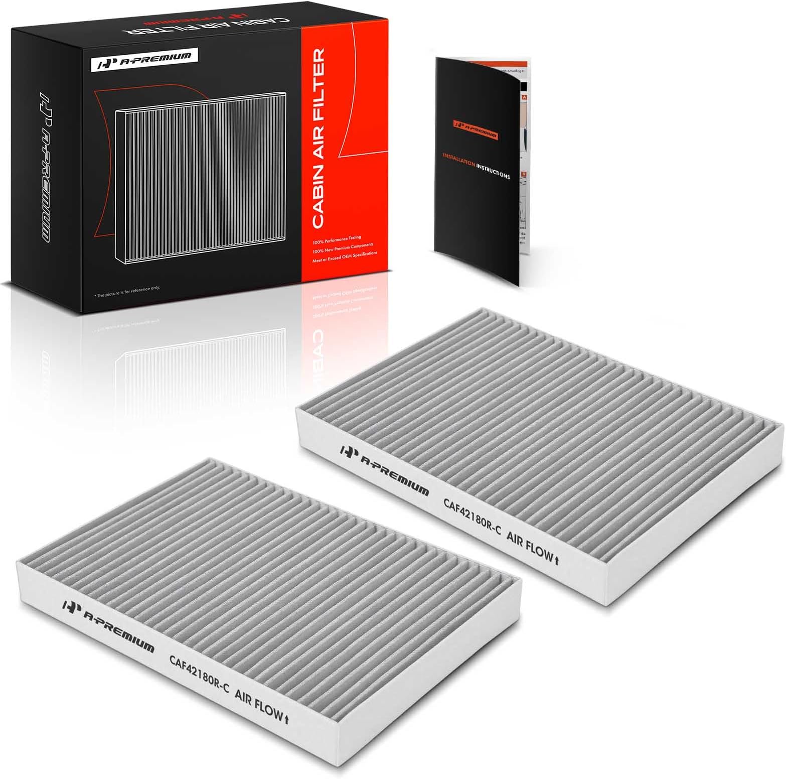 A-Premium 2-PC Cabin Air Filter with Activated Carbon Compatible with Mercedes-Benz S350, S400, S450, S550, S600, S63 AMG, S65 AMG, CL500, CL550, CL63 AMG, CL65 AMG, CLS63 AMG