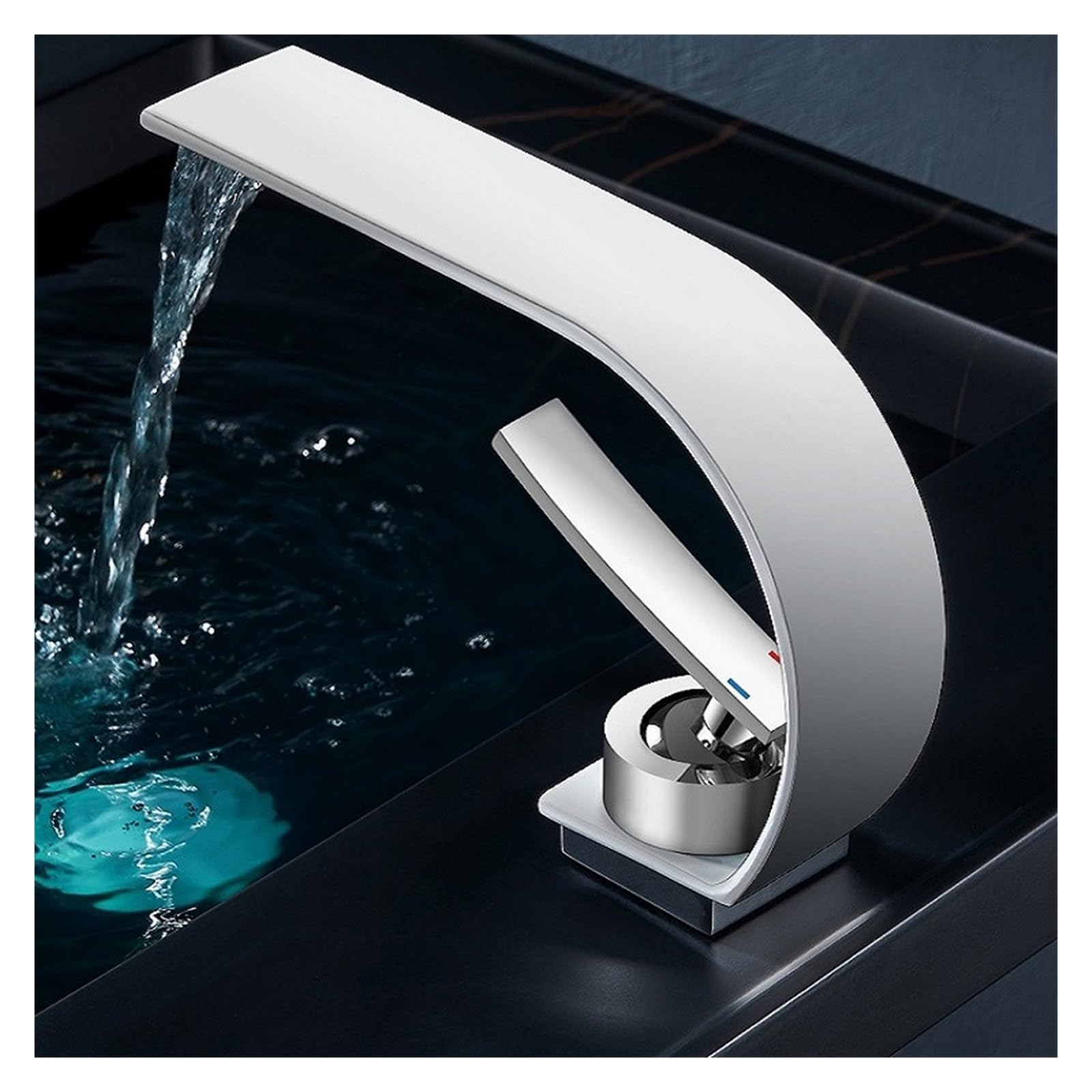 Grifo de lavabo de acero inoxidable antióxido con mezcla de agua fría y caliente monomando