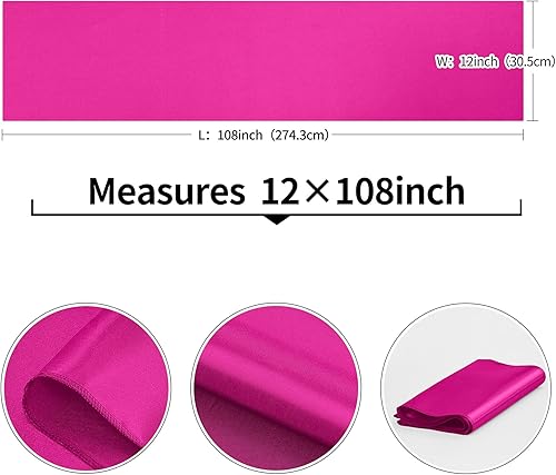 Miniatura 9 de Paquete de 10 caminos de mesa de satén dorado viejo de 12 x 108 pulgadas de largo, camino de mesa de tela de seda brillante y suave para decoración