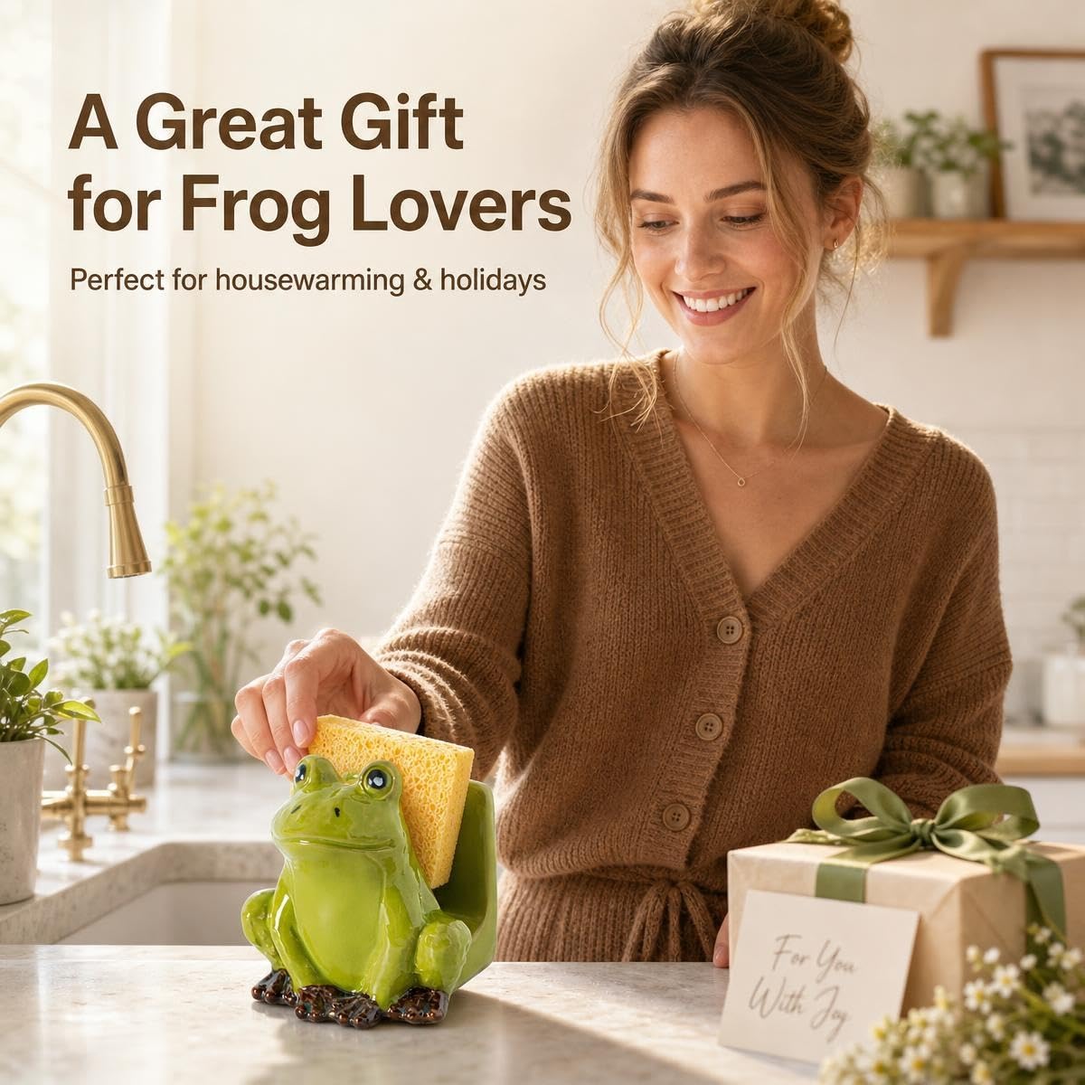 Cute Frog Sponge Holder - Kitchen Sink Organizer -8