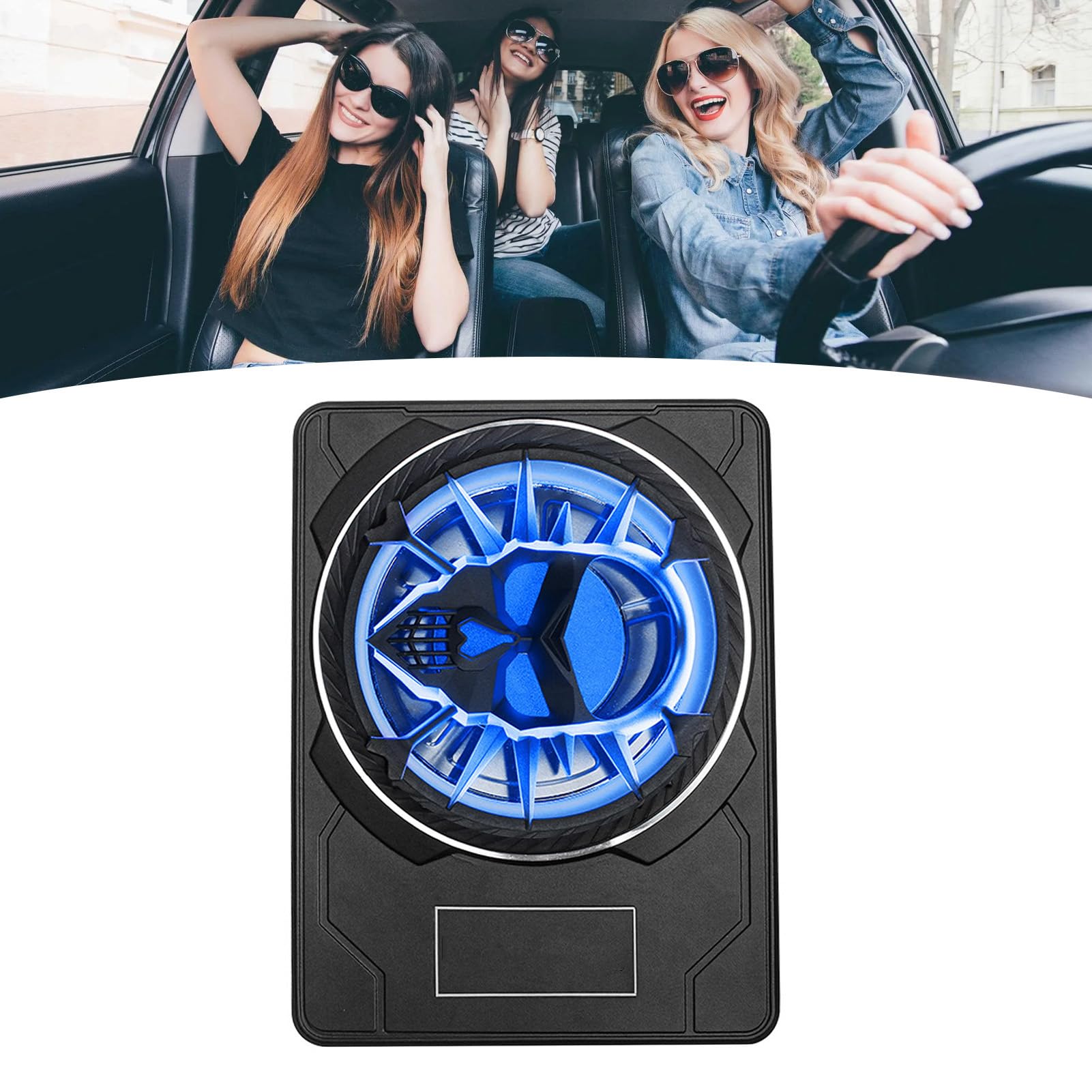 Sxhlseller Potente Subwoofer para Automóvil de 800 W, Delgado, Debajo del Asiento, con Amplificador Incorporado para Subwoofer Activo para Automóvil, de Sonido para (Blue)