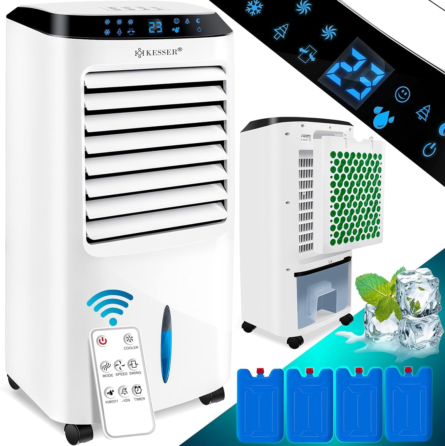 KESSER® 4in1 Mobile Klimaanlage Fernbedienung Klimagerät Ventilator Klimaanlage Timer