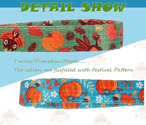 Miniatura 6 de Collar de perro de Acción de Gracias para perros grandes, collar de otoño de liberación rápida para perros