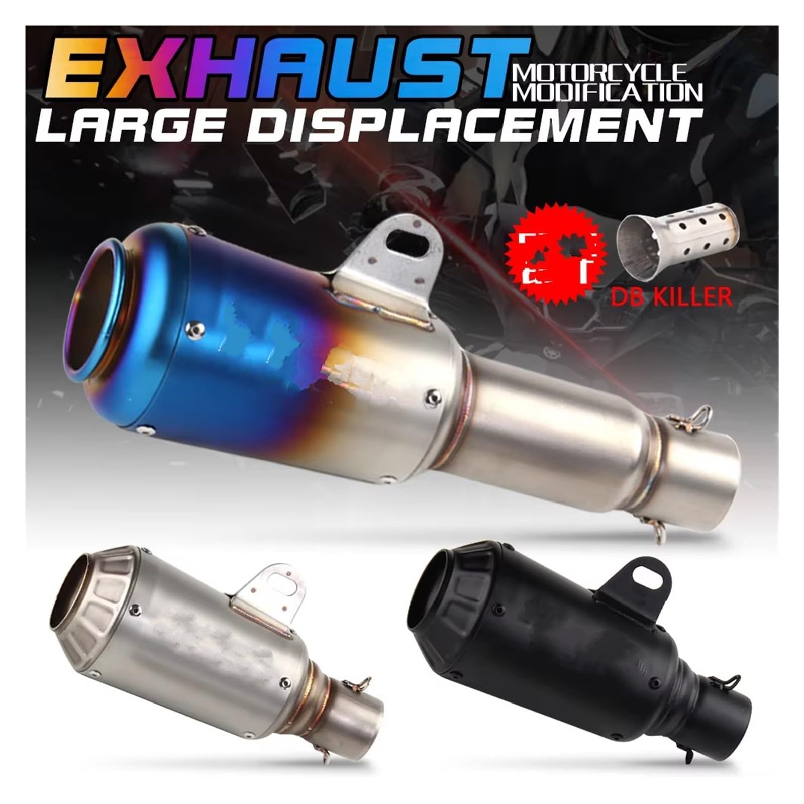 silencioso escape moto Para R6 Para R15 Para R3 Para Zx6r Para Zx10r | Para Z400 Para Z900 Para Z1000 Para Cbr1000 Para Rc390 Silenciador tubo escape motocicleta 51 mm Slip On(A)
