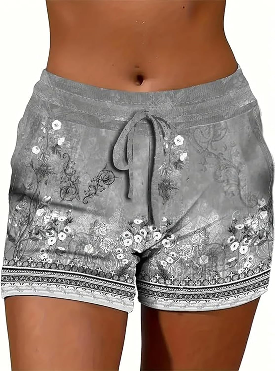 LANMERTREE スウェットショーツ 女性用 夏 ビーチ カジュアル ドローストリング ショーツ ランニング ショート ワークア