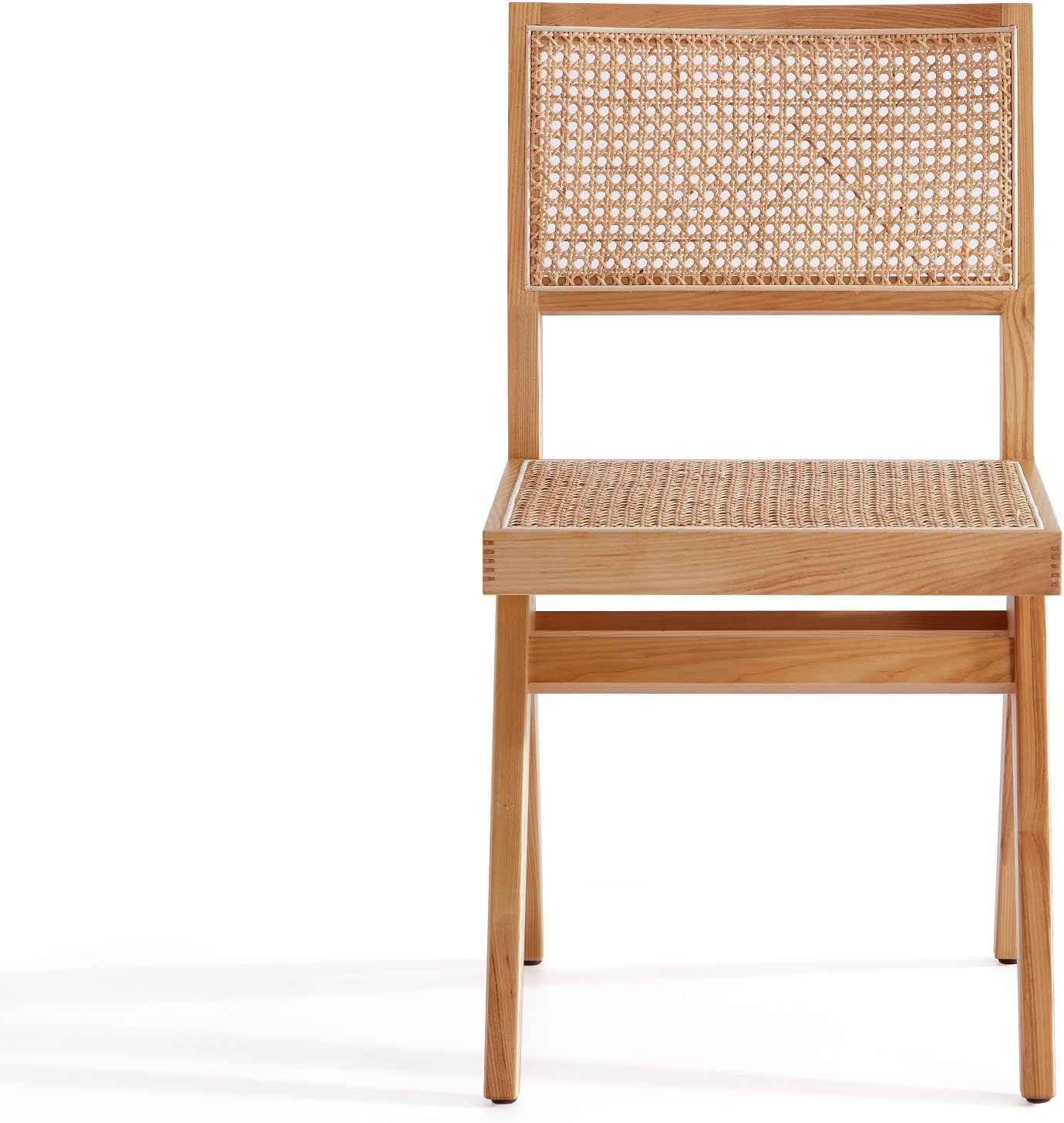 Manhattan Comfort Hamlet Rattan Wicker Cane Side Outdoor Dining Chair for Dining Room, Patio, Restaurant, Bistro, Cafe and Pub, Set of 2, Natural