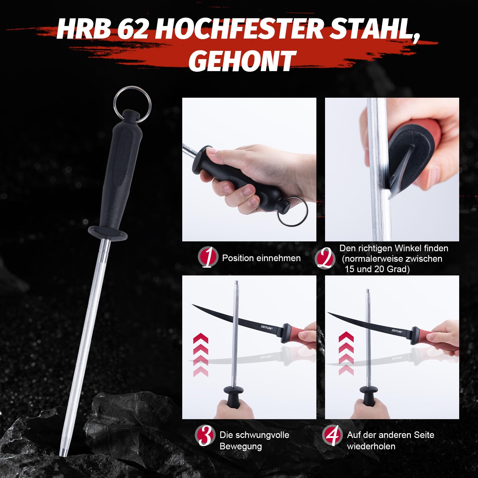 Goture Fischmesser set, Angelmesser set, Filetiermesser Fisch, Filetier-Angelset, Angelmesser mit Scheide, Schärfer, Messerset, Angelausrüstung, Angelgeschenke für Männer