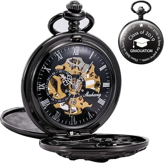personalized skeleton pocket watch