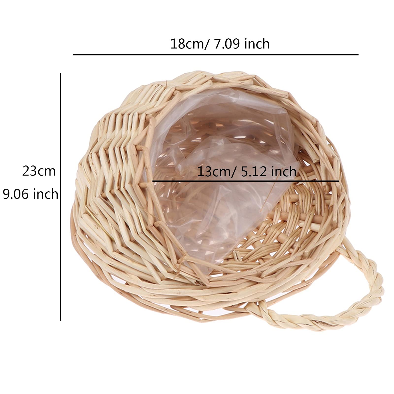 Liudan Wiszące doniczki, wisząca doniczka, montowana na ścianie, rattanowy kosz na kwiaty, winorośl doniczka, stojak na rośliny, do domu, balkonu, ogrodu, dekoracja gospodarstwa domowego, wieszak na rośliny, (kolor: Brązowy)