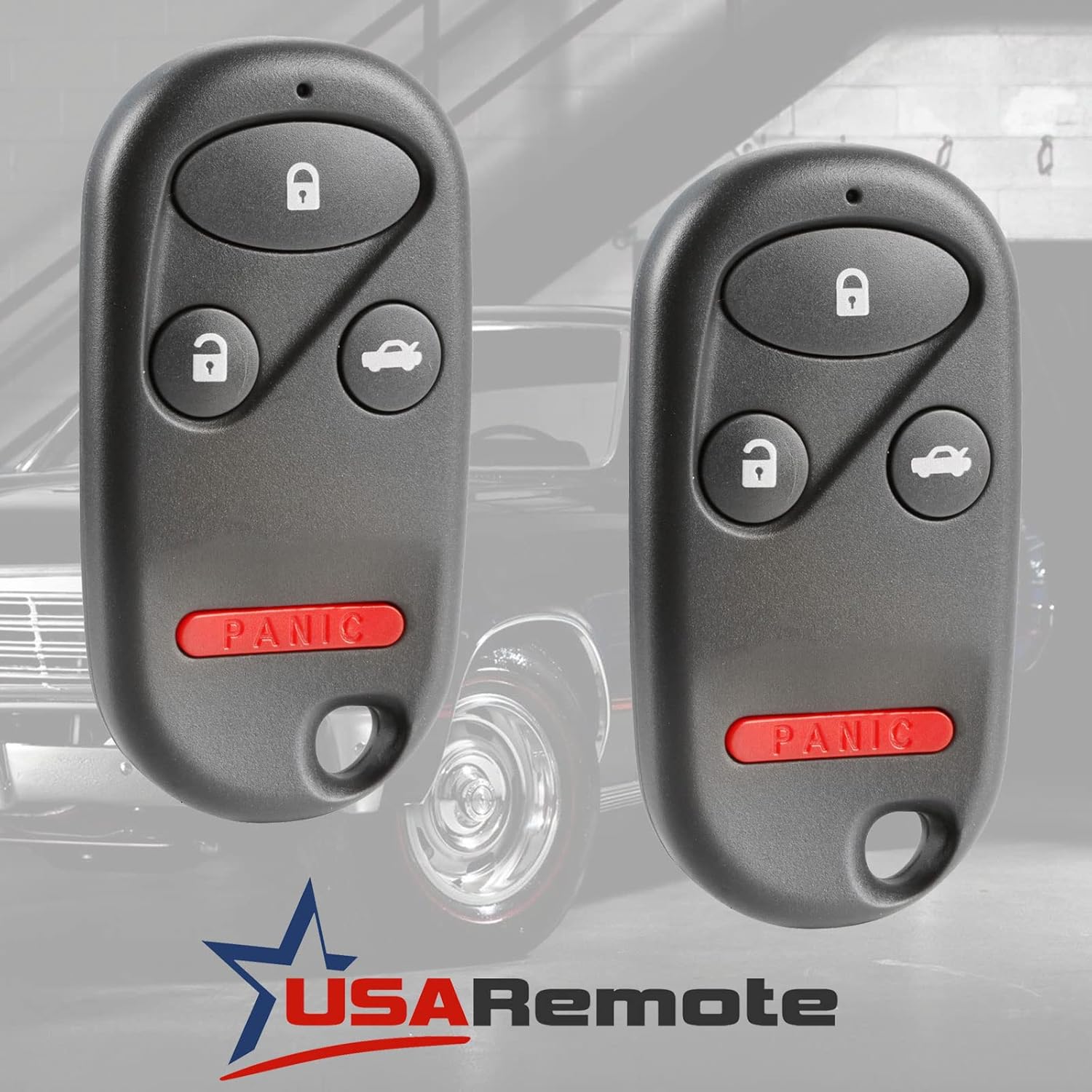 Car Key Fob Keyless Entry Remote fits 1997-2001 Honda CR-V / 2000-2009 Honda S2000 (E4EG8DJ), Set of 2