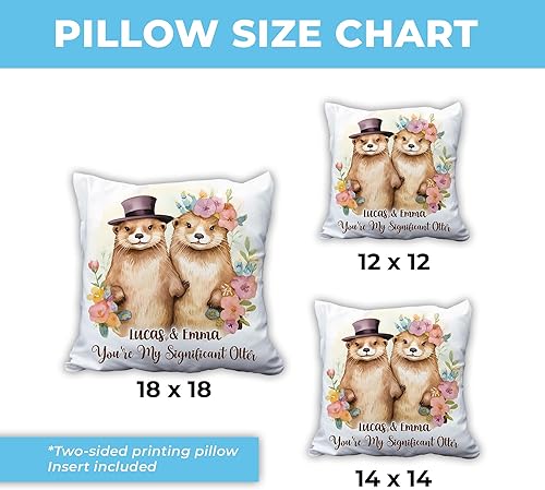 Vista 30 de Hyturtle Personalized Otter Pillow (Insert Included) Gifts for Couple Her Girlfriend Boyfriend Wife - Valentine's Day Birthday - I Love You Custom