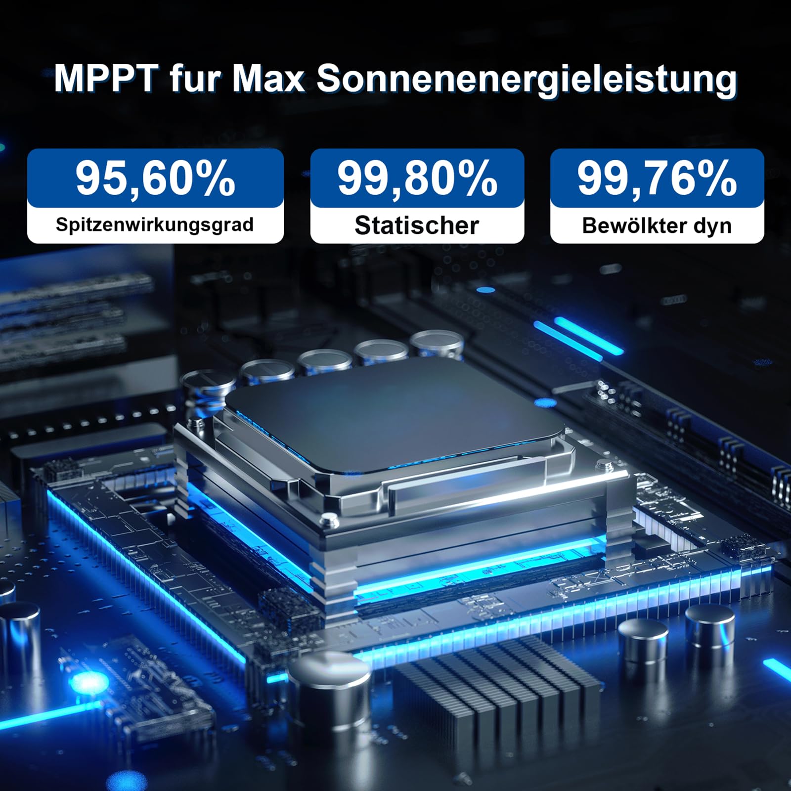 Mikrowechselrichter 800W mit 5m Kabel, Wechselrichter MPPT Mikro-Solar-Netzeinspeise, WiFi Überwachung mit APP IP67 Wasserdicht