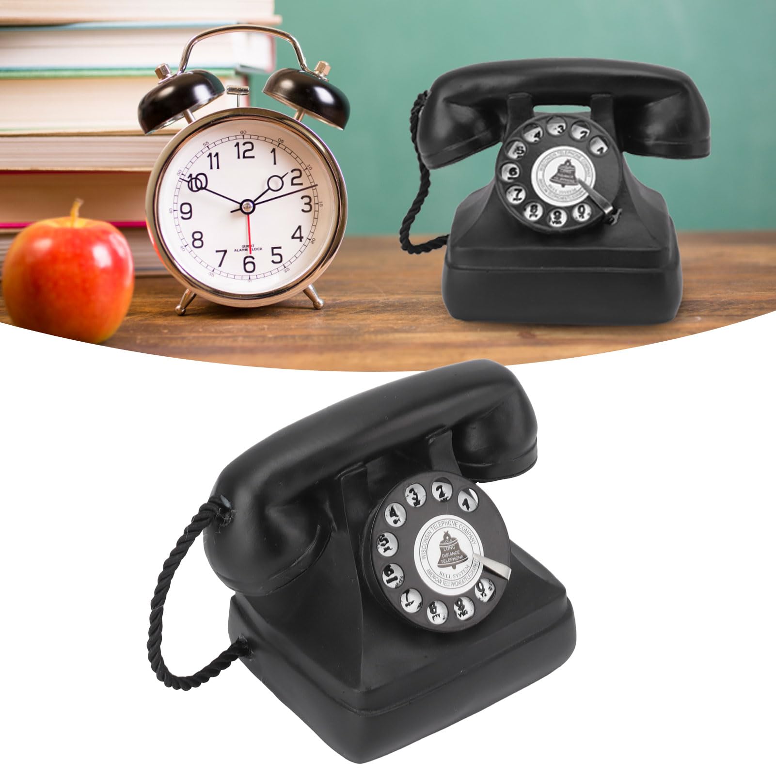 Telefon Mit Wählscheibe, Europäisches Wählscheibentelefon, Wählscheibentelefon Festnetztelefon Retro Vintage-Telefon-Requisite für Home-Office-Schreibtisch-Speakeasy-Dekoration