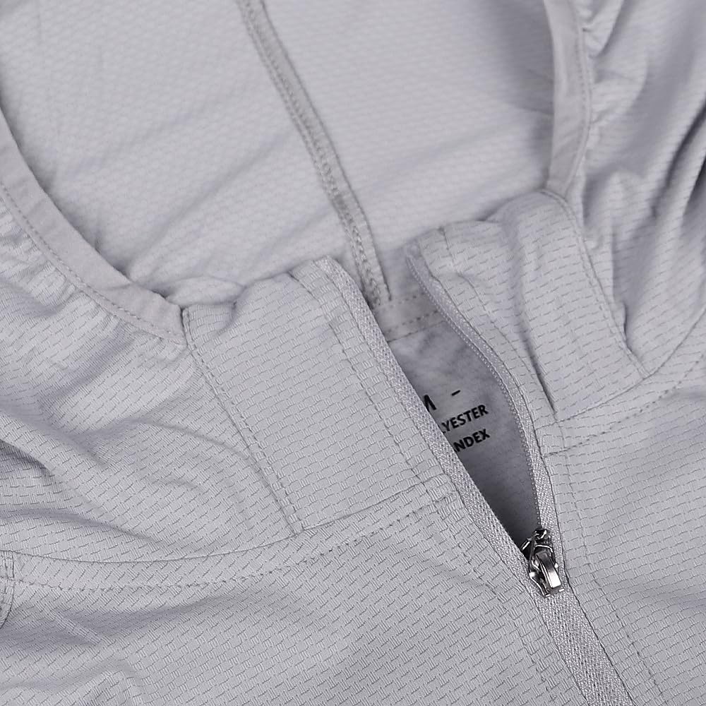 Sudadera con Capucha Cremallera Completa Hombre Deporte Chaqueta Ligera Fitness Manga Larga