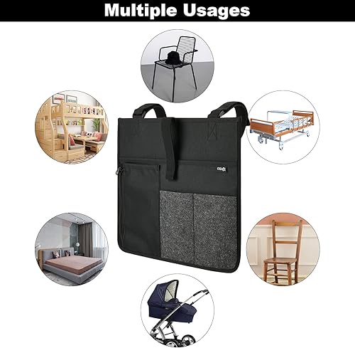 Miniatura 3 de Cosmos Organizador lateral para reposabrazos, organizador de mesita de noche, bolsa de almacenamiento para silla de ruedas, bolsa de bolsillo
