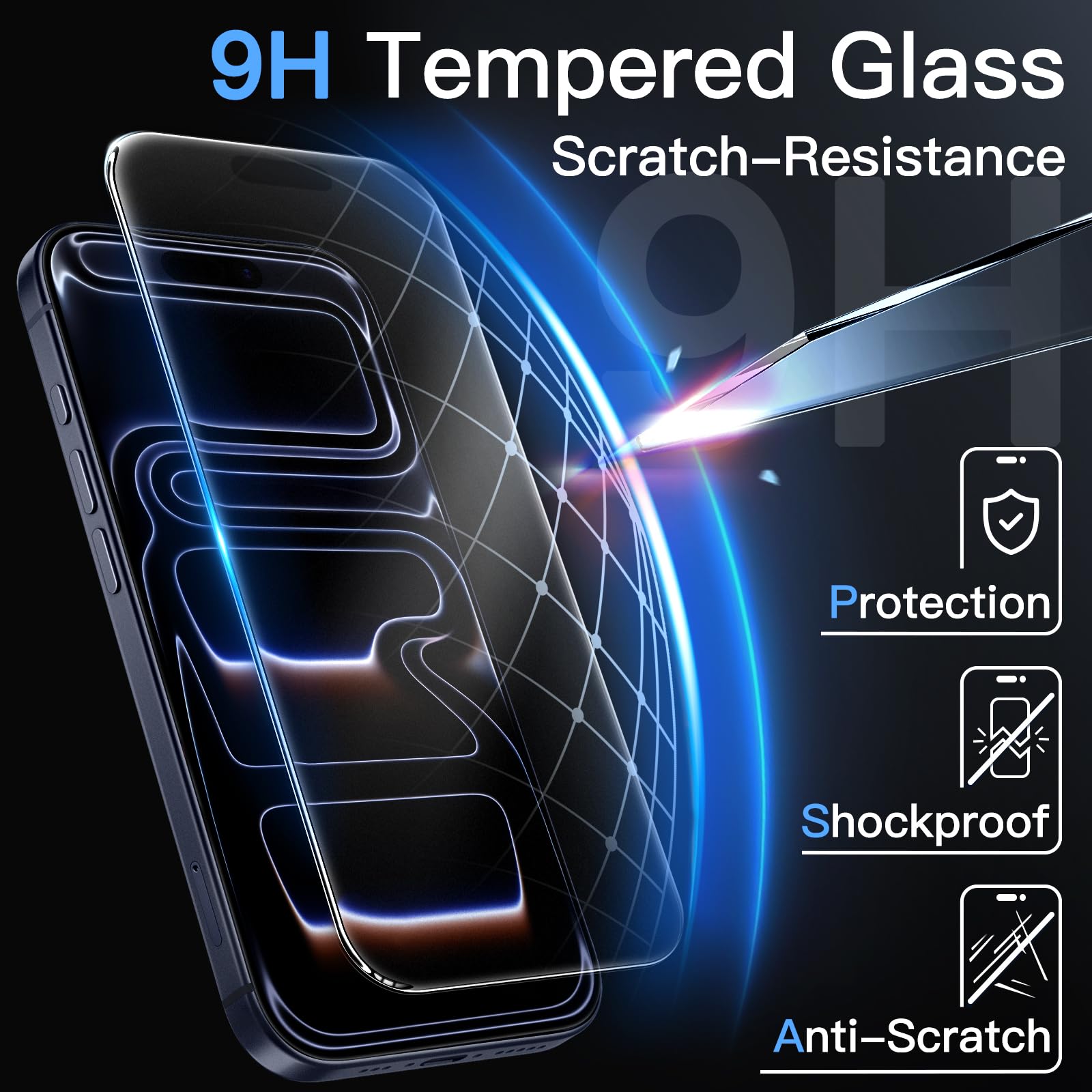 JETech Pellicola Protettiva Opaca per iPhone 17 Pro 6,3 Pollici, Vetro Temperato Film 9H Anti-Riflesso, Anti-Impronte, Tocco Liscio, Installazione Facile, Compatibile con Cover, 2 Pezzi