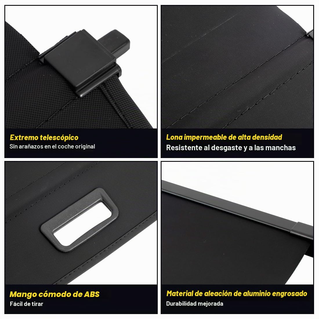 Cubierta de Carga Retráctil, Pantalla Retráctil para Maletero Negra para Q3 2013-2017