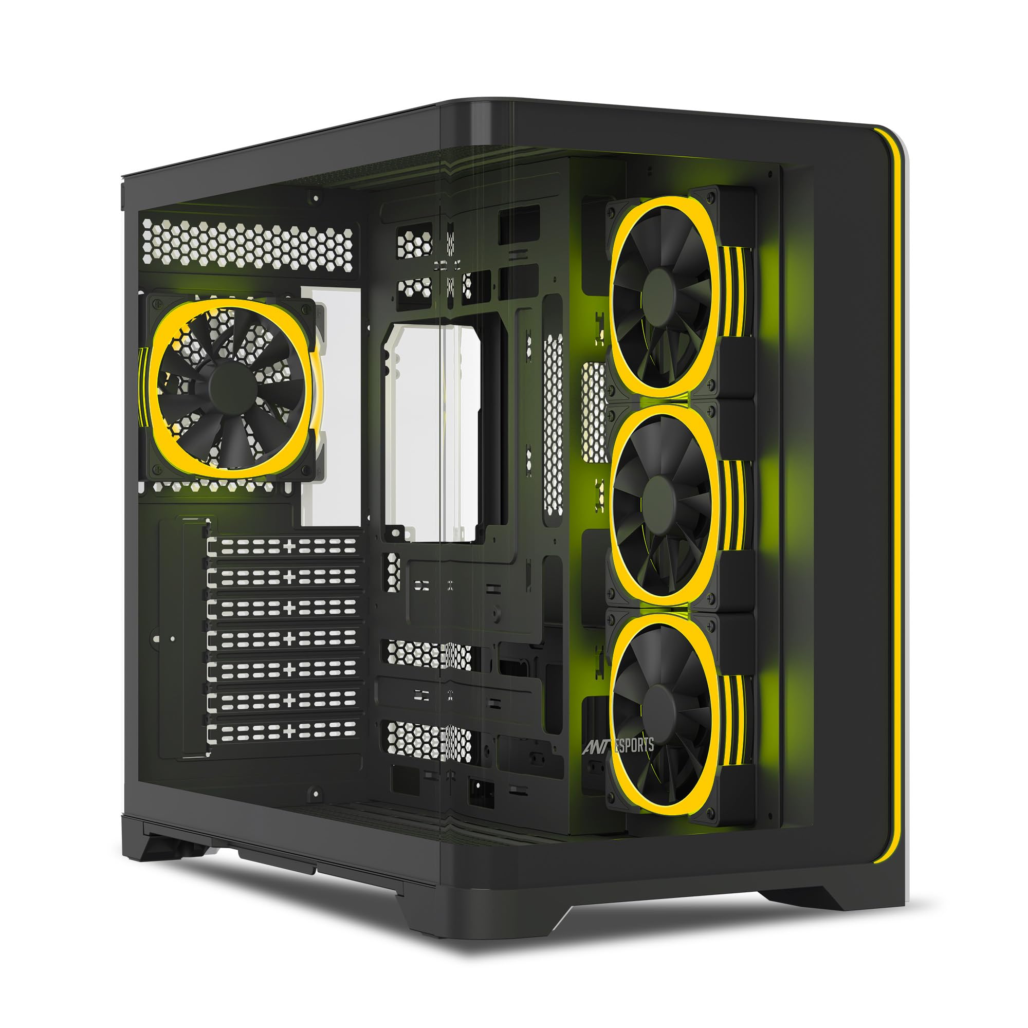 Ant Esports Crystal ARC Mid-Tower Computer Case/Gaming Cabinet - Black |Front Curved Glass|Support ATX, Micro-ATX, Mini-ITX | Pre-Installed 4 ARGB-PWM Fans-image-31