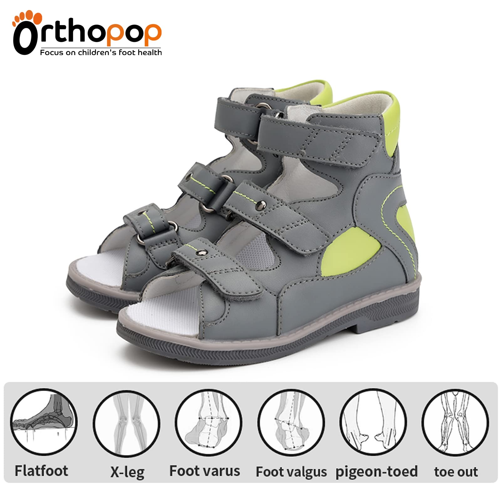 Sandalias ortopédicas para niños y niños pequeños,zapatos ortopédicos con soporte para el arco y el tobillo