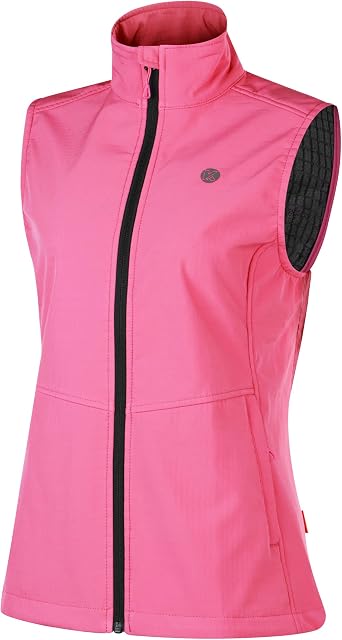 KUTOOK Womens Softshell Vest Lightweight Fleece Lined Windproof Sleeveless Jacket with Zipper Pockets Hiking Cycling Travel