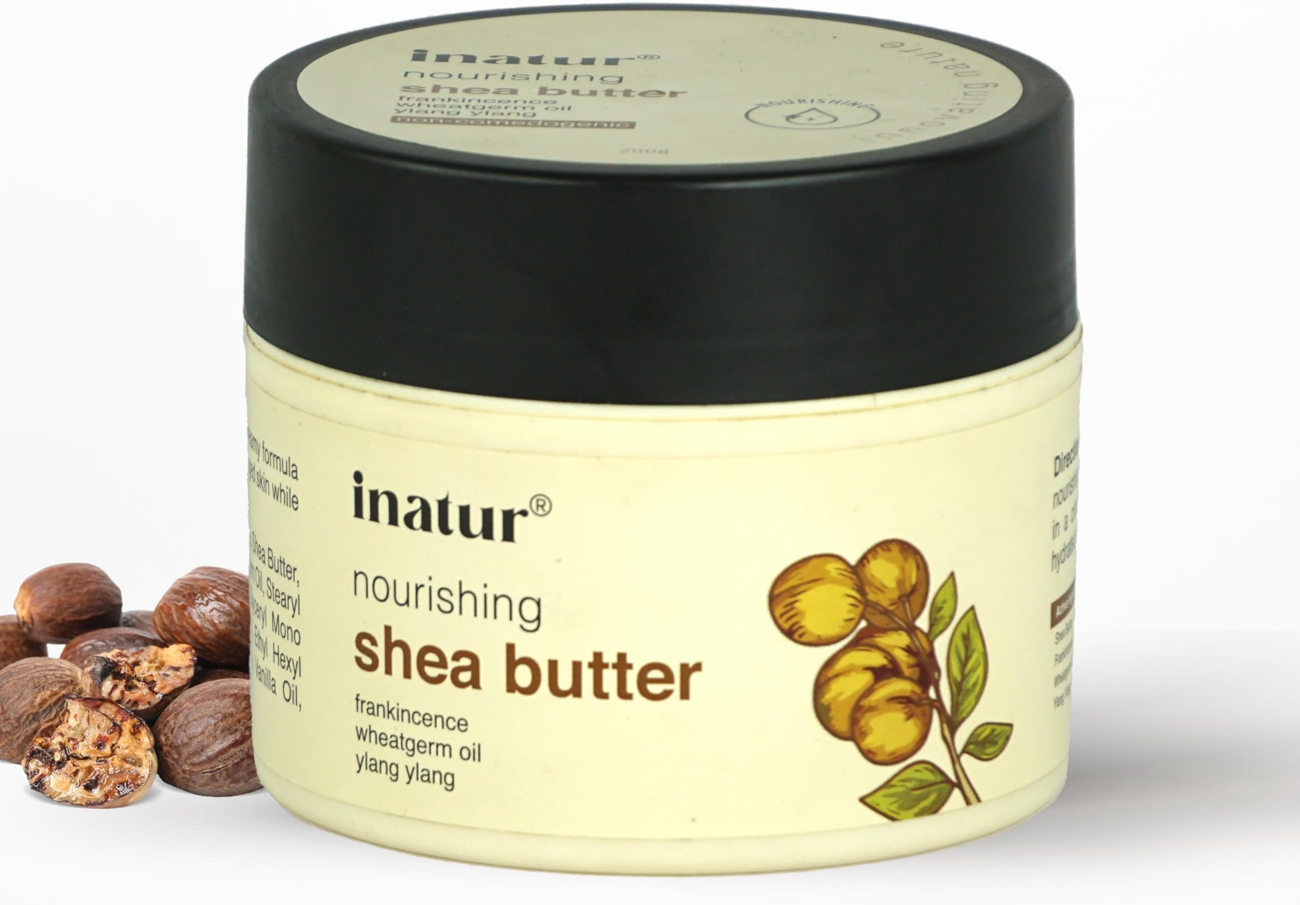 inatur Shea Body Butter 200g - For Very Dry Skin & Winter | Deep Moisturizing | Enriched Frankincense, Wheatgerm oil, Ylang-ylang| Perfect Body for natural Smooth, Soft Skin