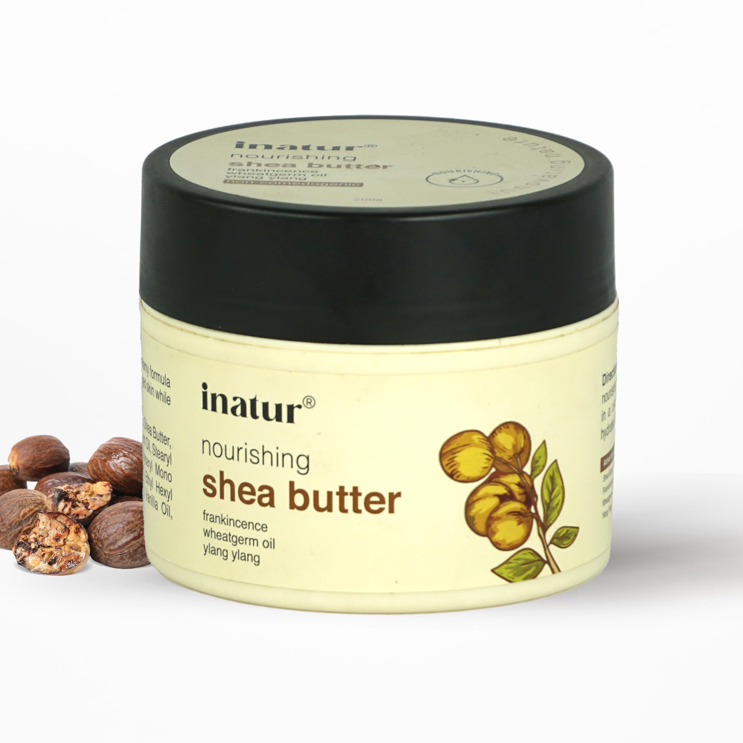 inatur Shea Body Butter 200g - For Very Dry Skin & Winter | Deep Moisturizing | Enriched Frankincense, Wheatgerm oil, Ylang-ylang| Perfect Body for natural Smooth, Soft Skin