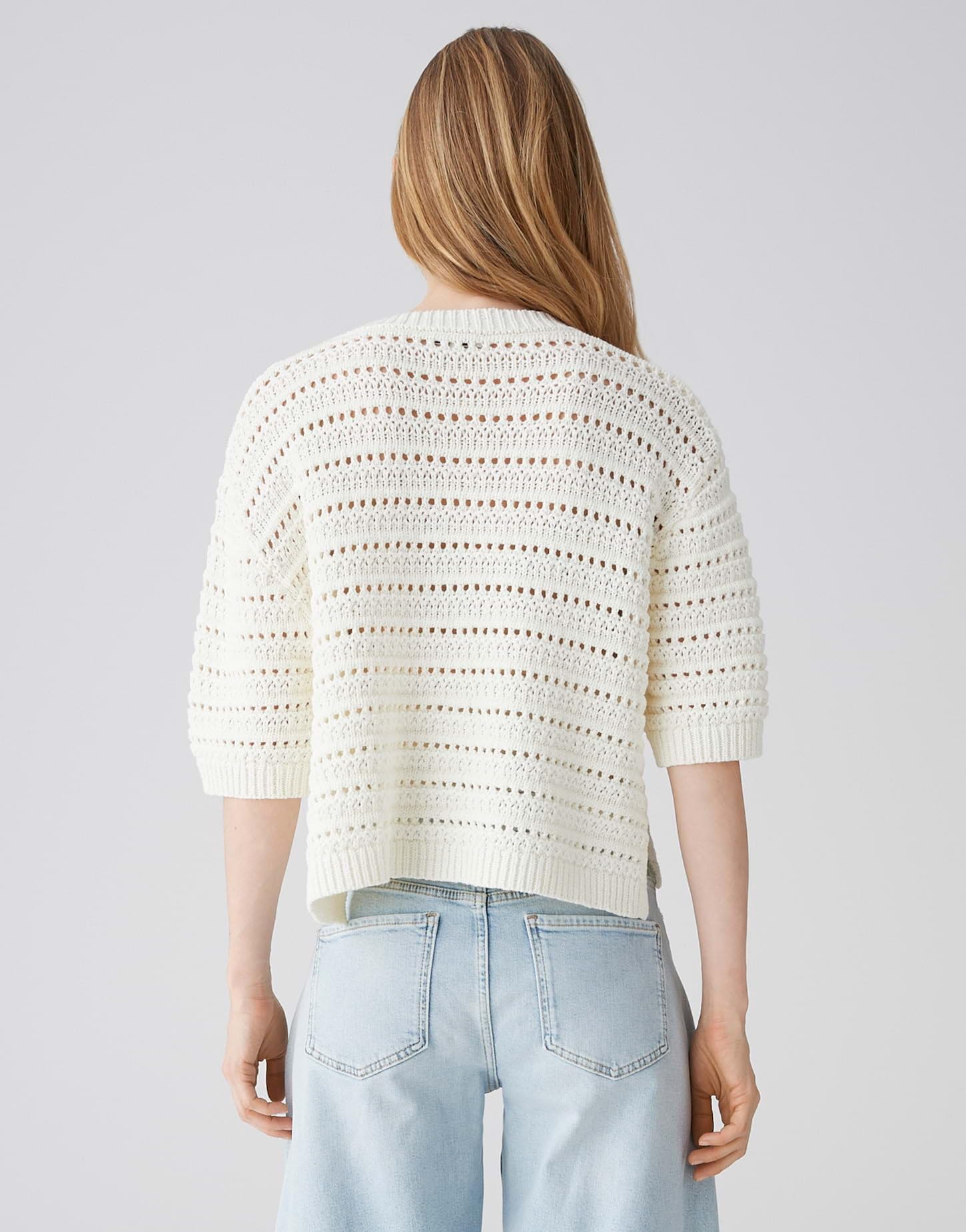 OPUS Damen Pullover | Kurzarmpullover aus nachhaltigem BCI Cotton Mix
