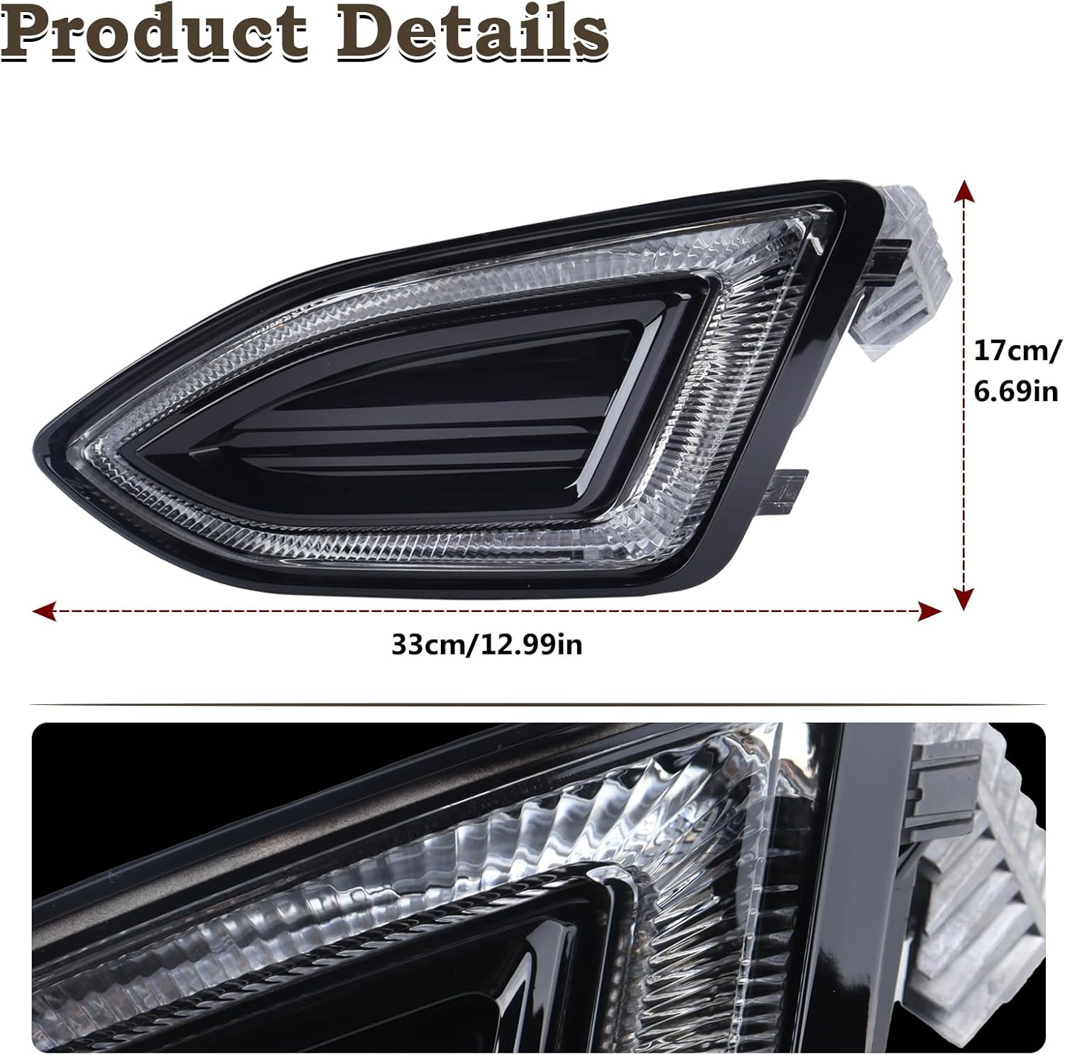 Left Driver Side LED Fog Light Compatible for 2015 2016 2017 2018 Ford Edge Front Bumper Light With Bulbs Driving Lamp Assembly LH FT4Z13200H FO2520192