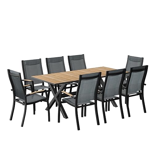 Usor 9-Piece Teak Rectangular Patio Dining Set for 8 Ideal