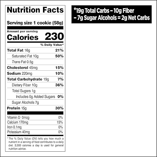 Miniatura 7 de Quest Nutrition Galleta de proteína de mantequilla marrón canela, 0.55 onzas de proteína, 0.49 onzas de azúcar, 0.07 oz de carbohidratos netos, apta