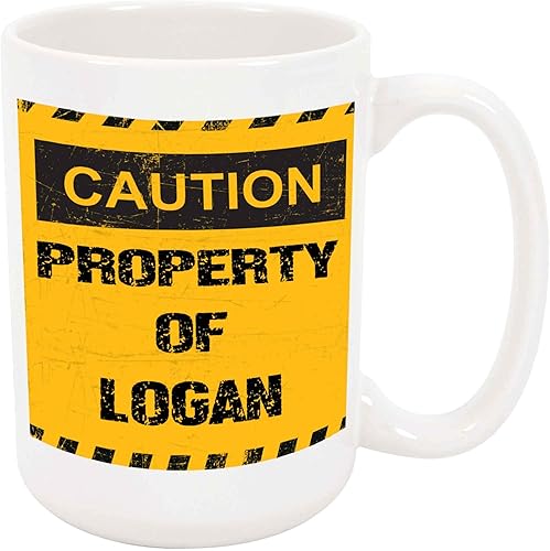 Property of Logan Taza de café – Taza de cerámica personalizada con nombre, taza personalizada, regalo personalizado de cumpleaños/Navidad, regalo