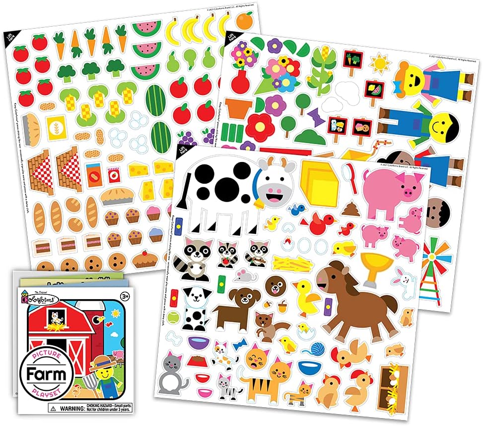 Colorforms Stickers for Kids – Sticker Book, Farm Picture Playset, Arts and Crafts, Toddler Stickers, Repositionable Pieces for Endless Story Fun, for Boys and Girls, Ages 3+ - Image 4