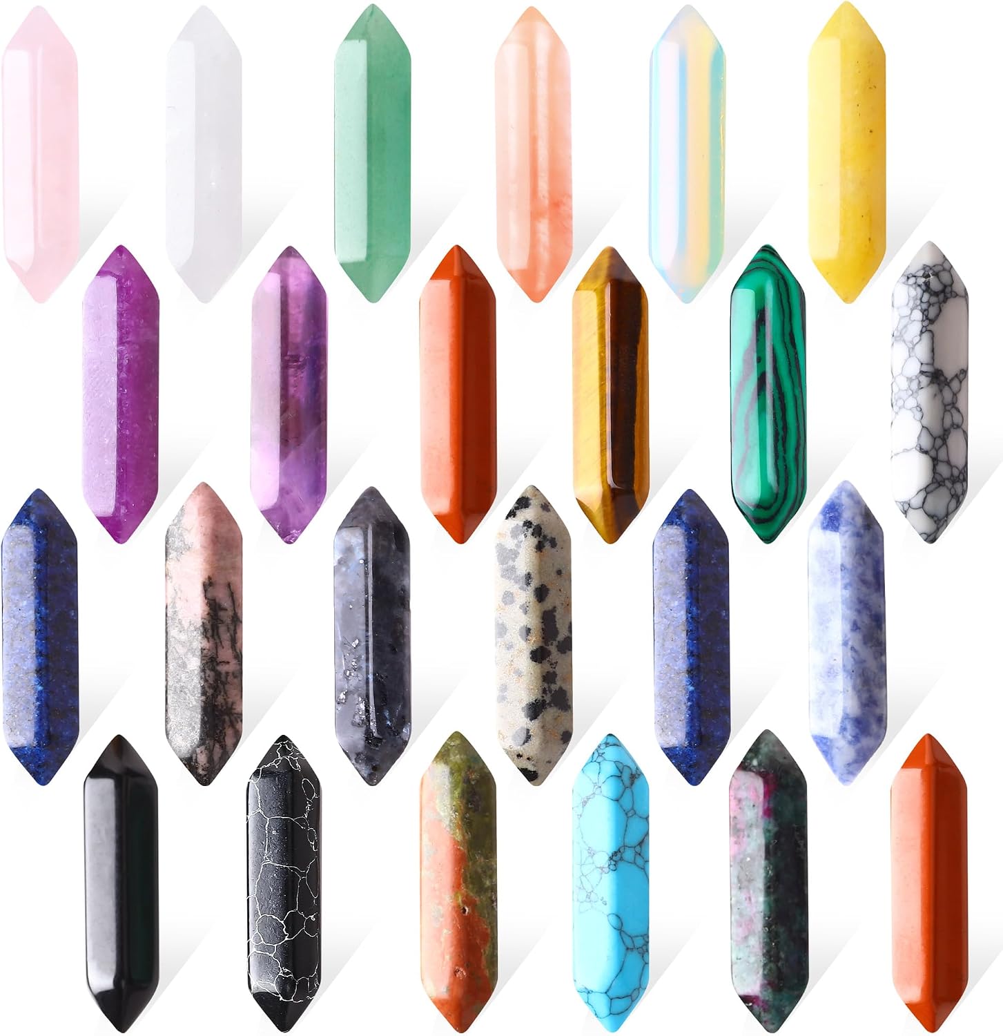 Amazon.com: UU UNIHOM 24PS Healing Crystals Hexagonal Bullet Stones ...
