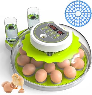 18/60 Egg Incubator with Humidity Display, Egg Candler, Automatic Egg Turner, Poultry Egg Incubator for Hatching Chicken Duck Goose Bird Quails- Green