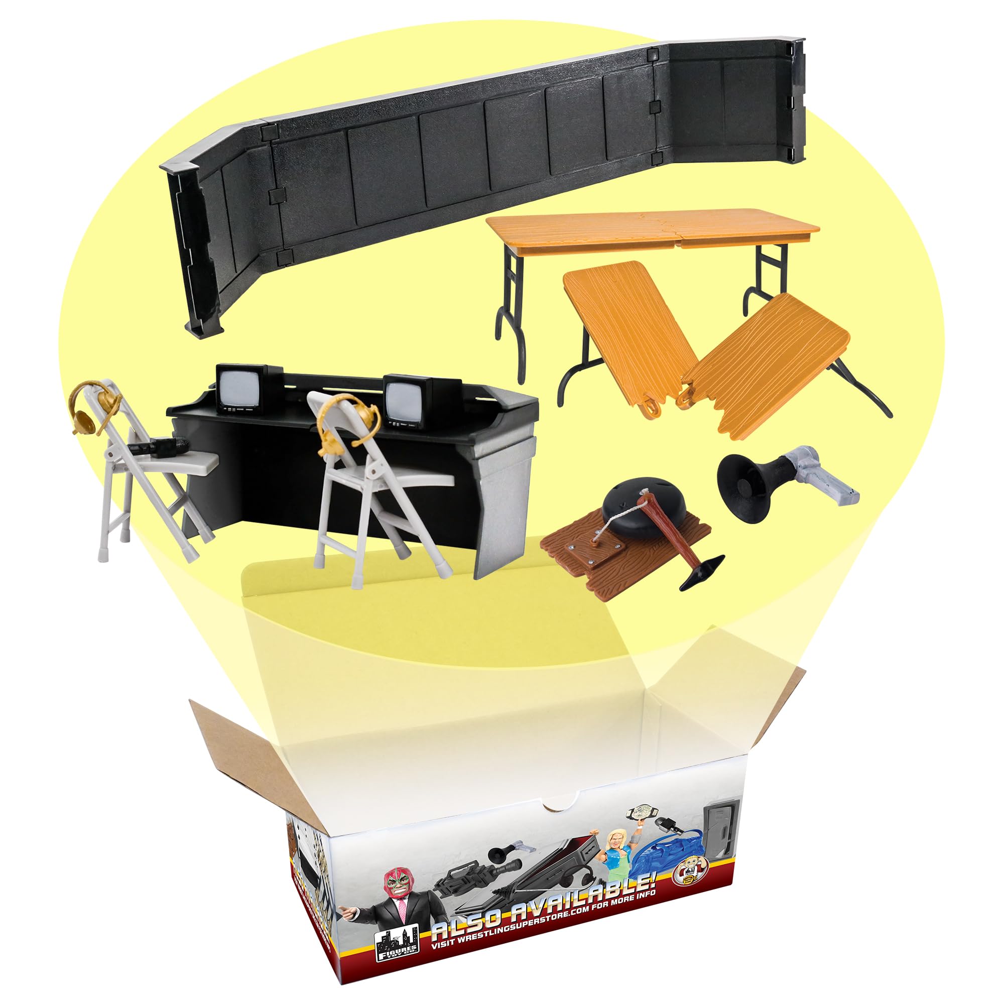 Commentators Corner Playset for Wrestling Action Figures