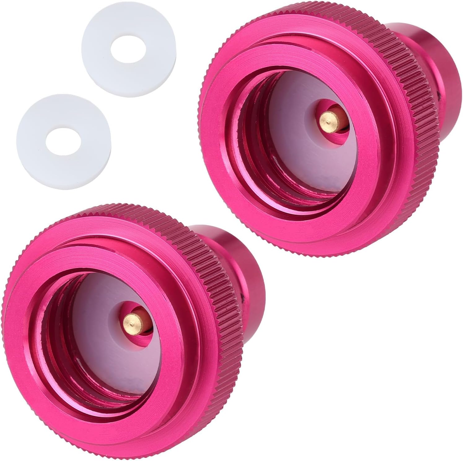 Penitue 2pcs Upgraded CO2 Quick Connect Adapter, Compatible with DUO/Terra/Art Soda Maker Machine Valve Refill Cylinders Tanks Parts Accessory with TR21-4 Male Thread (Pink)